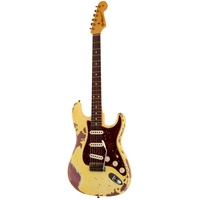 Fender Custom Shop 1962 Stratocaster Heavy Relic RW AVW-BM aged vintage white over burgundy mist metallic Fender Custom Shop 1962 Stratocaster Heavy Relic RW AVW-BM aged vintage white over burgundy mist metallic